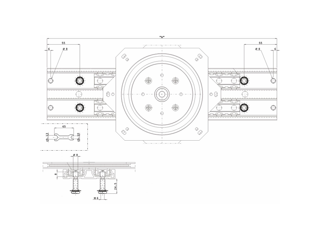 Meccanismo Rototraslante Scorrevole per Tavolo Swing 900 Alluminio Anodizzato/acciaio Zincato mm.700-900 | Omge - immagine 6